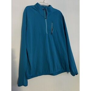 G/FORE G4 Mens XL Daytona Tech Interlock Quarter Zip Golf Petrol Blue $185
